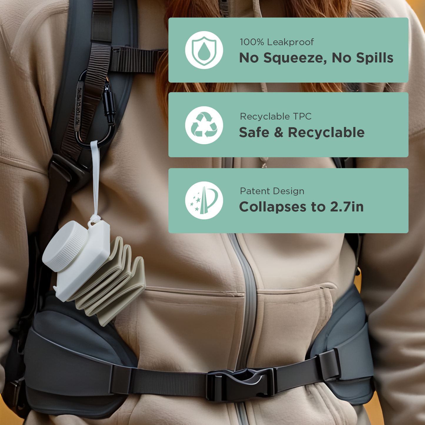 SH-18 Collapsible Water Bottle 720ml (24oz) – Ultra-Portable, Leak-Proof & Eco-Friendly