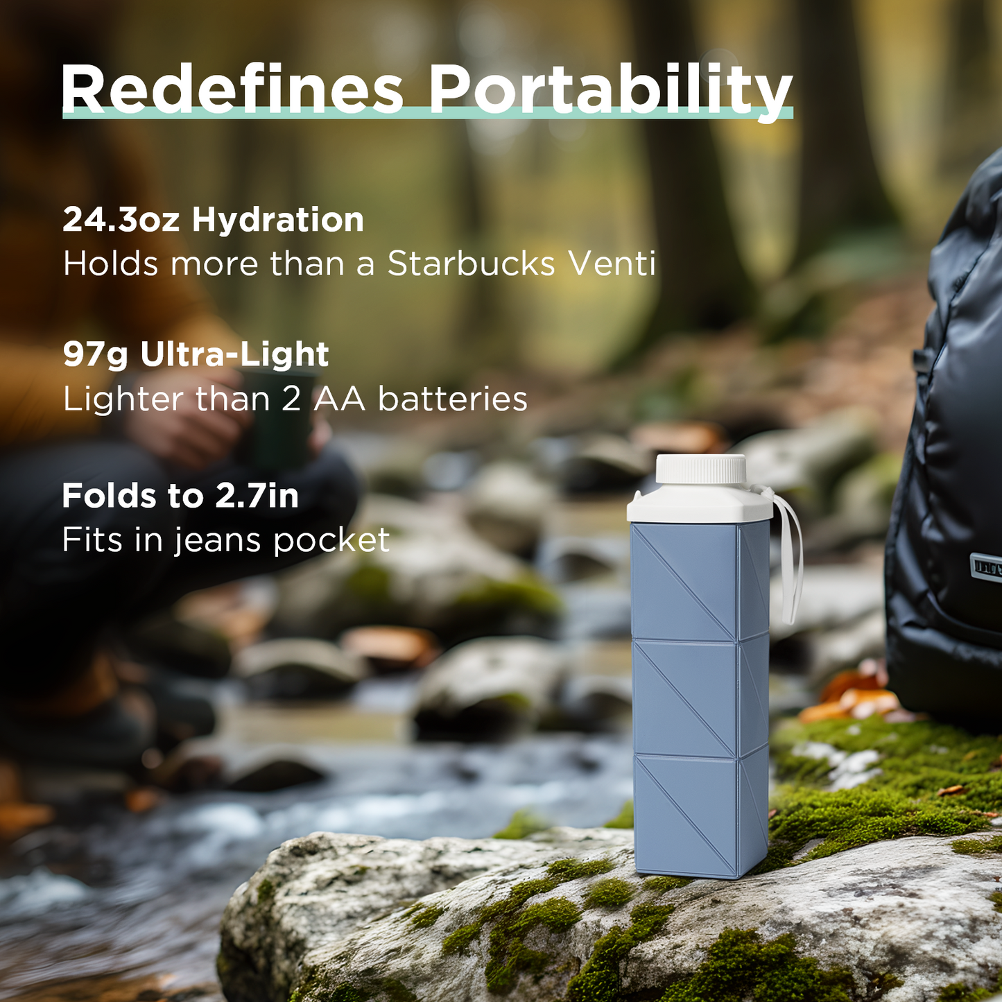 SH-18 Collapsible Water Bottle 720ml (24oz) – Ultra-Portable, Leak-Proof & Eco-Friendly