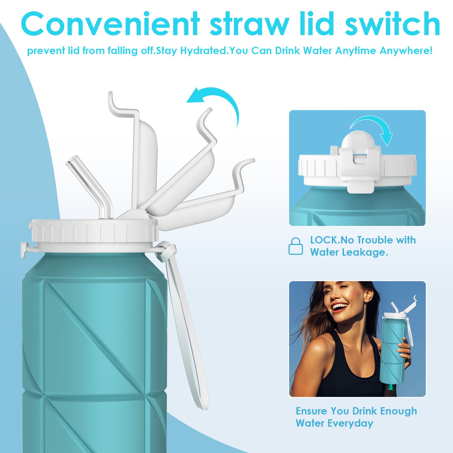 SH-16 690ML Round Water Cup (Straw Lid) | Leak-Proof, Convenient & Stylish