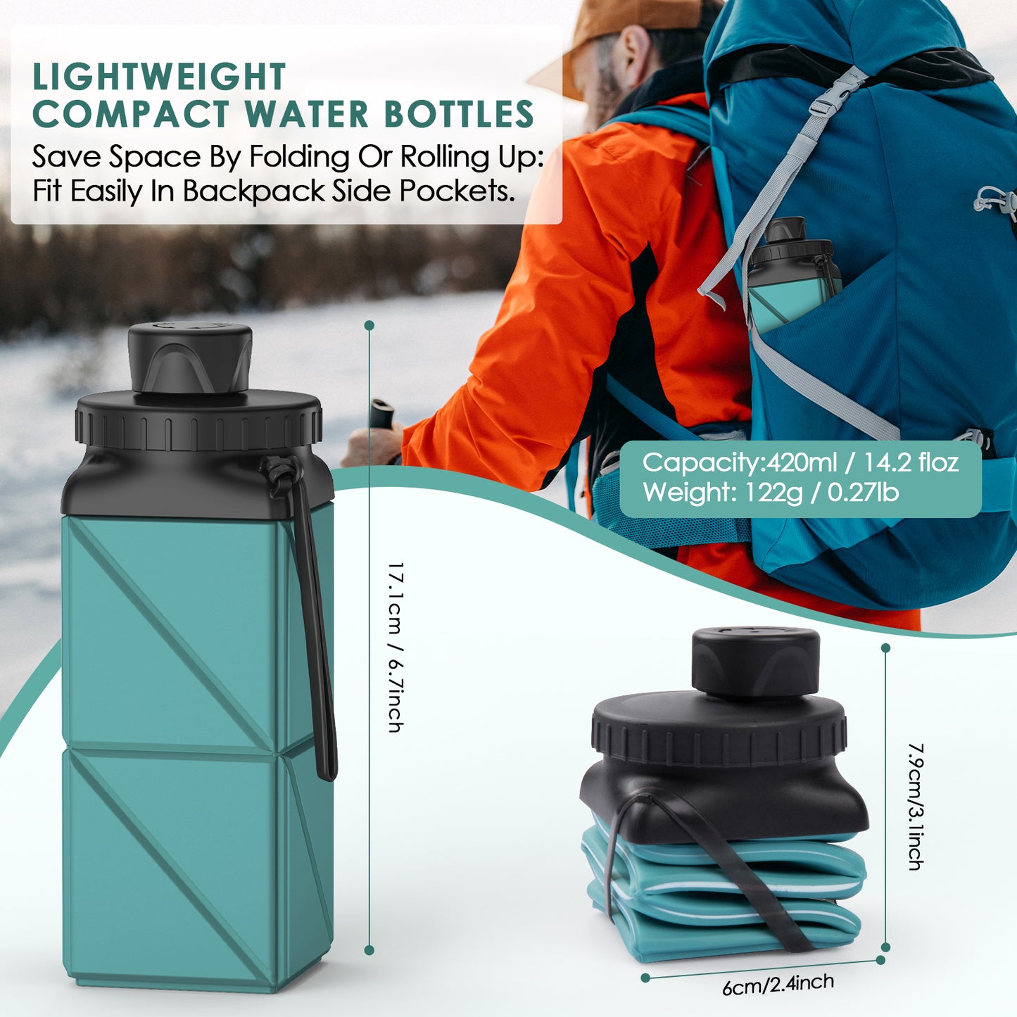 SH-20 420ML Square Collapsible Cup | Portable Silicone Design, Eco-Friendly & Durable