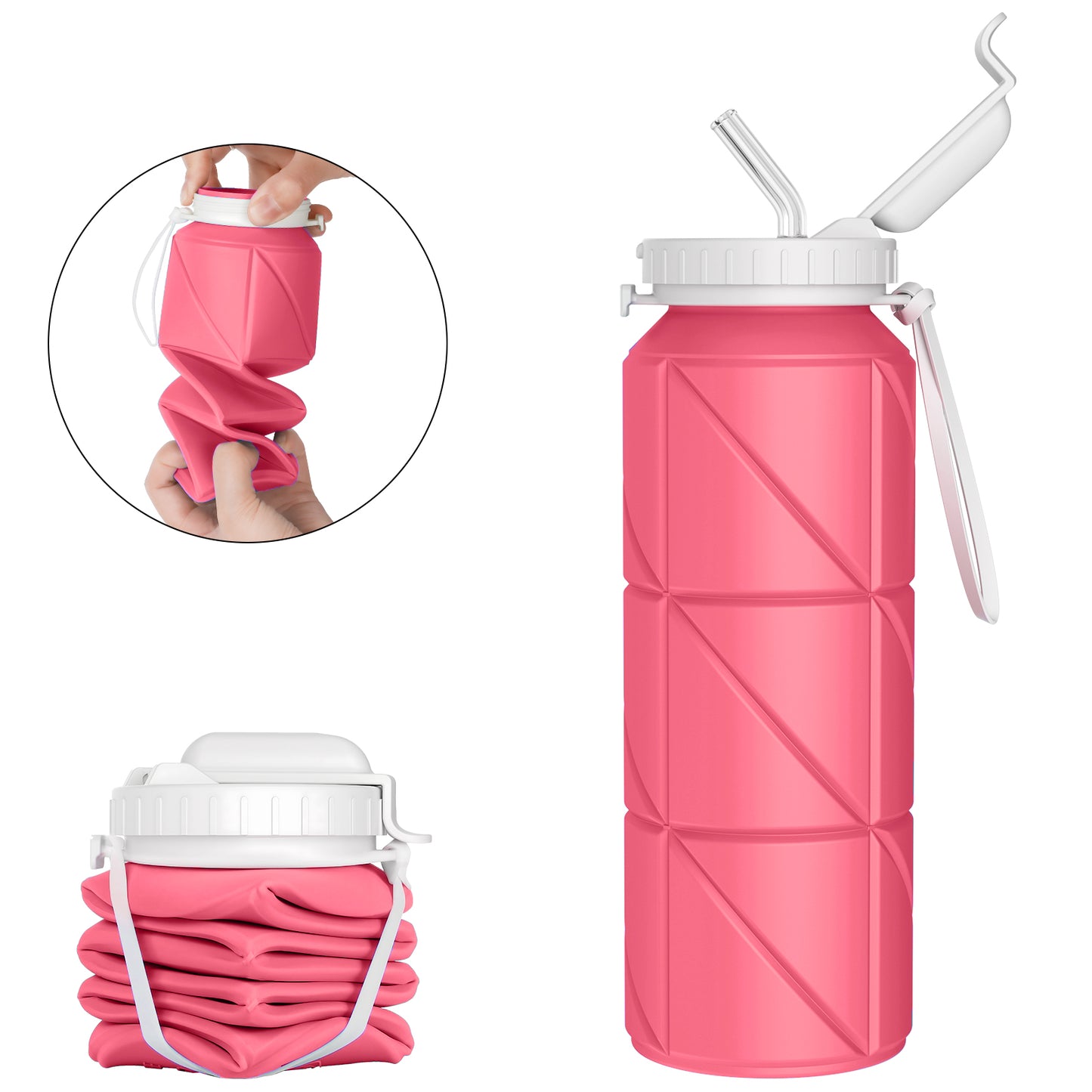 SH-16 690ML Round Water Cup (Straw Lid) | Leak-Proof, Convenient & Stylish