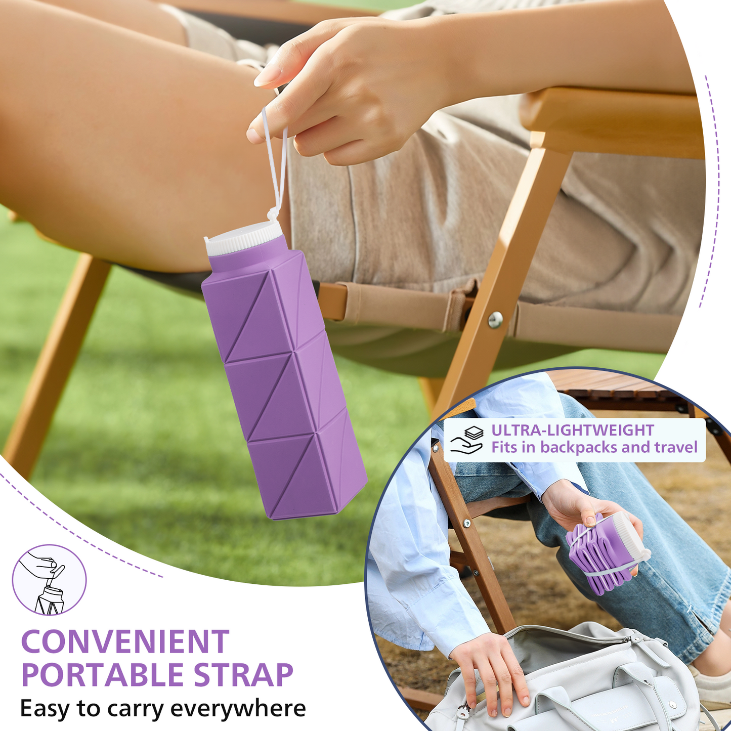 SH-21 610ML Square Collapsible Cup | Portable Silicone Design, Eco-Friendly & Durable