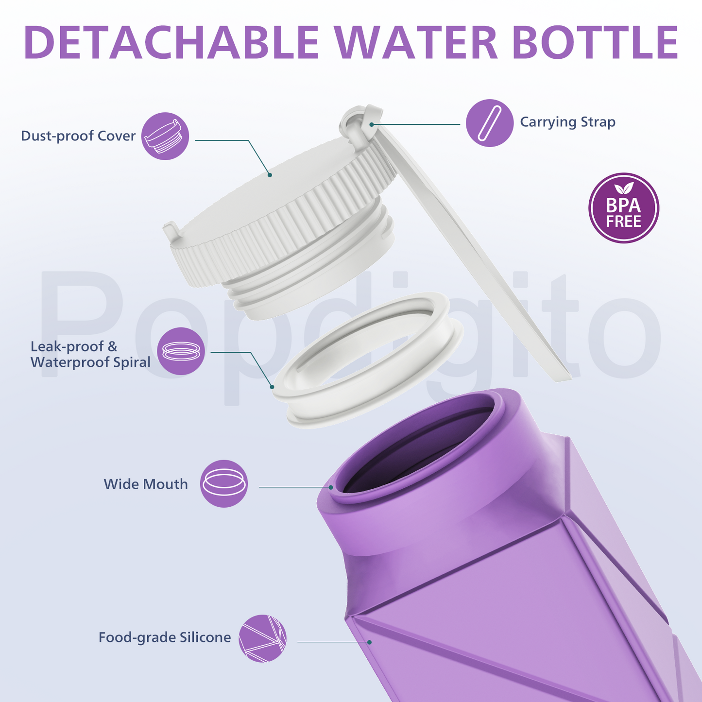 SH-21 610ML Square Collapsible Cup | Portable Silicone Design, Eco-Friendly & Durable
