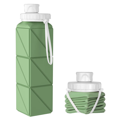 SH-15 1st Gen Square Foldable Water Bottle - Round Cap, Leakproof, Travel & Sports