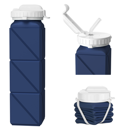 SH-15 1st Gen Square Foldable Water Bottle - Straw, Durable & Practical
