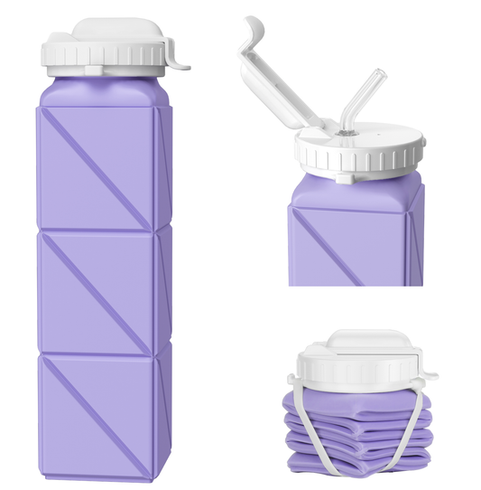 SH-15 1st Gen Square Foldable Water Bottle - Straw, Durable & Practical