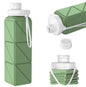 SH-15 1st Gen Square Foldable Water Bottle - Round Cap, Leakproof, Travel & Sports