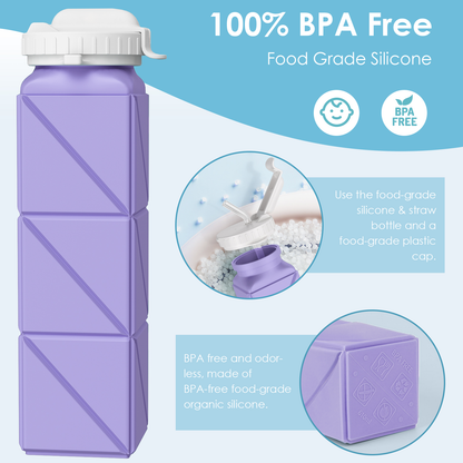 SH-15 1st Gen Square Foldable Water Bottle - Straw, Durable & Practical
