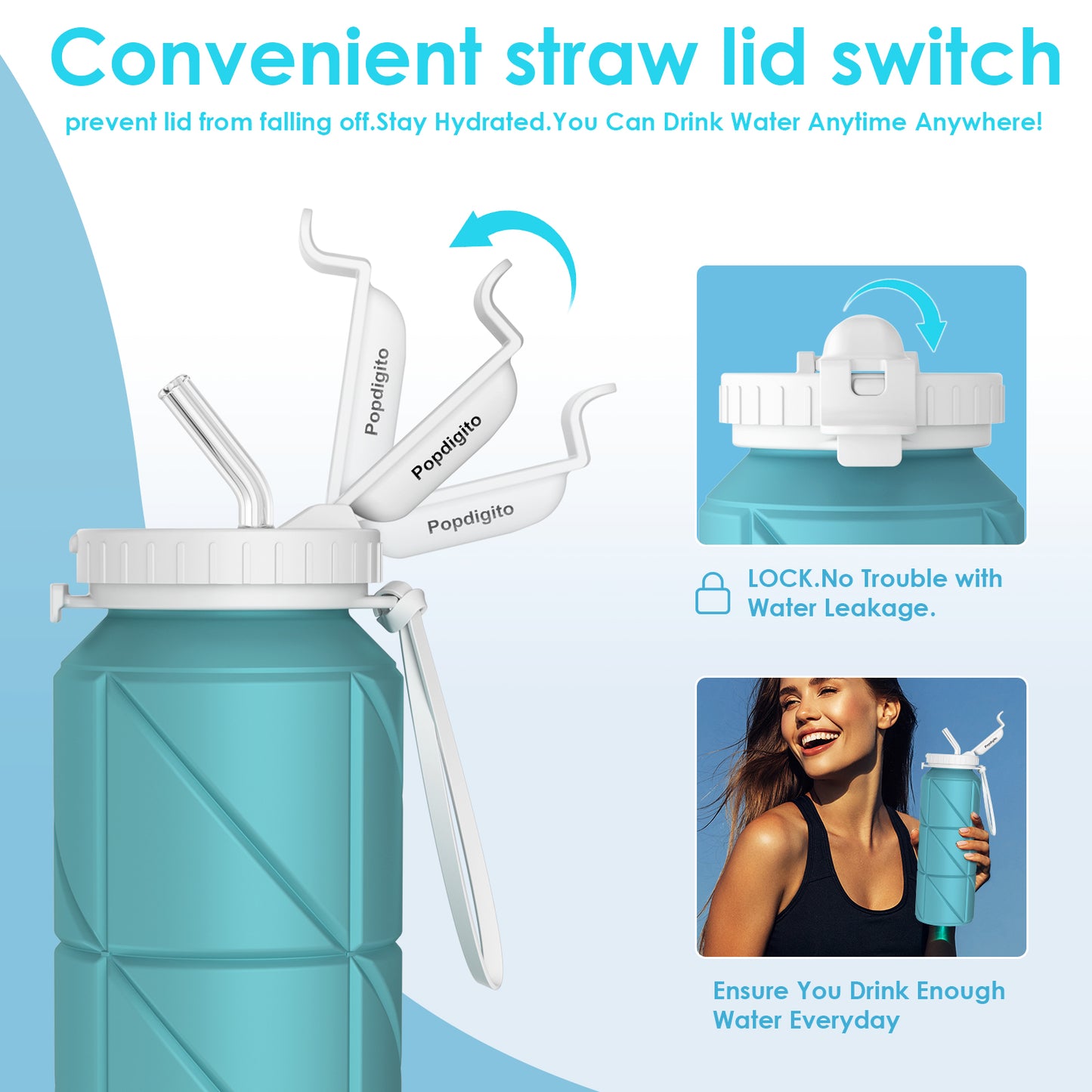 SH-16 690ML Round Water Cup (Straw Lid) | Leak-Proof, Convenient & Stylish