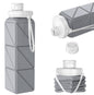 SH-15 1st Gen Square Foldable Water Bottle - Round Cap, Leakproof, Travel & Sports