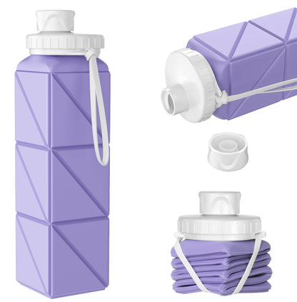 SH-15 1st Gen Square Foldable Water Bottle - Round Cap, Leakproof, Travel & Sports