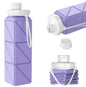 SH-15 1st Gen Square Foldable Water Bottle - Round Cap, Leakproof, Travel & Sports