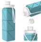 SH-15 1st Gen Square Foldable Water Bottle - Round Cap, Leakproof, Travel & Sports